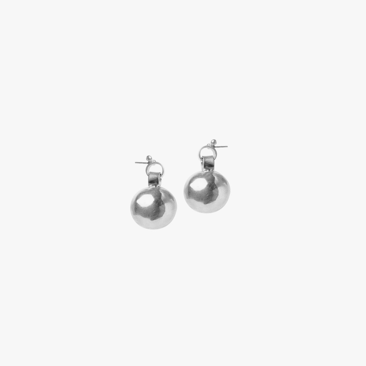 GLOBE EARRINGS - SILVER TONE