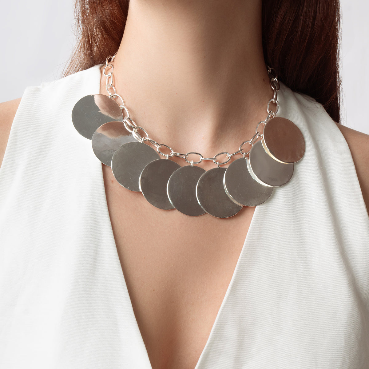 COIN NECKLACE - SILVER TONE